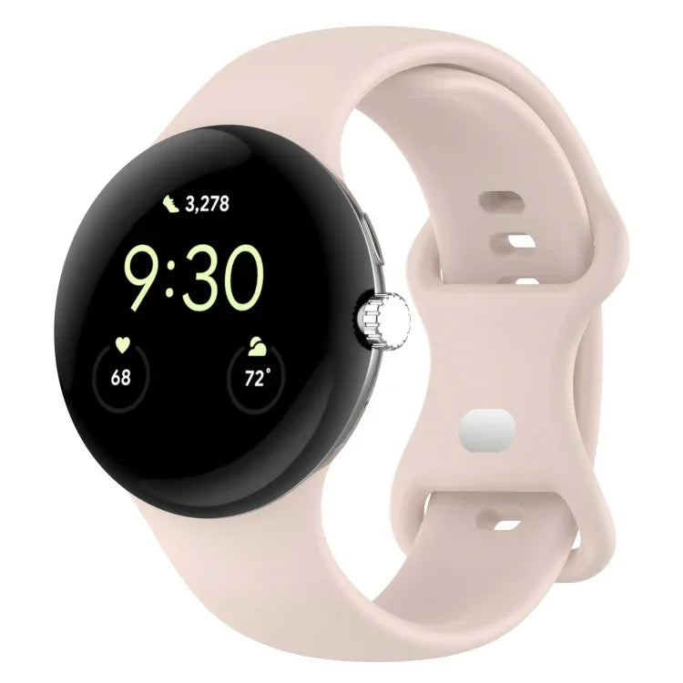 For Google Pixel Watch 4 / 3 / 2 / 1 41mm Solid Color Silicone Watch Band, S Size, L Size