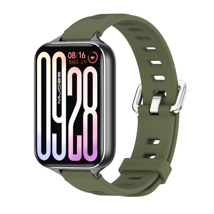 Mijobs Flat Hole Breathable Silicone Watch Band, For Xiaomi Band 10 Pro / Redmi Watch 6 / 5