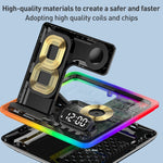 A93 15W 5 in 1 Multifunctional Foldable Wireless Charger Desktop Phone Stand