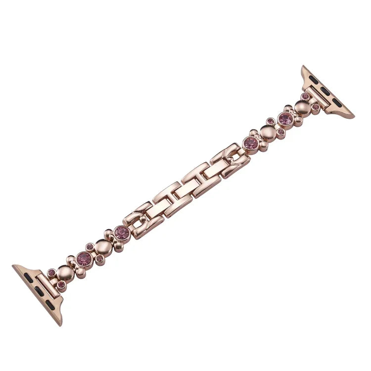 Metal Diamond Bear Chain Watch Band, For Apple Watch Series 4 44mm, For Apple Watch Series 4 40mm, For Apple Watch Series 3 38mm, For Apple Watch Series 3 42mm, For Apple Watch Series 2 42mm, For Apple Watch Series 2 38mm, For Apple Watch 42mm         ...