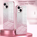 Gradient Glitter Powder Electroplated Phone Case, For iPhone 16 Pro, For iPhone 16 Plus, For iPhone 16, For iPhone 15 Pro Max, For iPhone 15 Pro, For iPhone 15 Plus