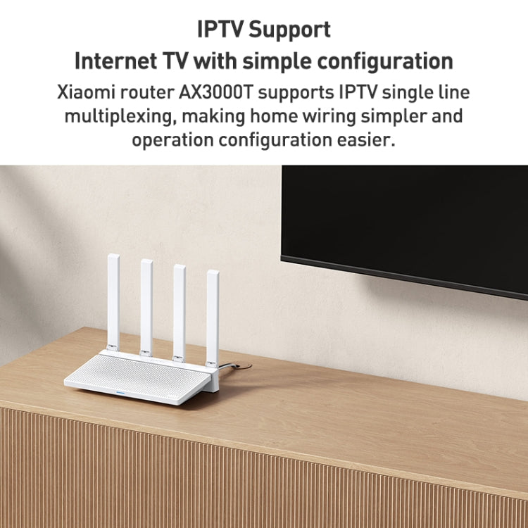 Original Xiaomi AX3000T 2.4GHz/5GHz Dual-band 1.3GHz CPU Router Supports NFC Connection, US Plug, AX3000T
