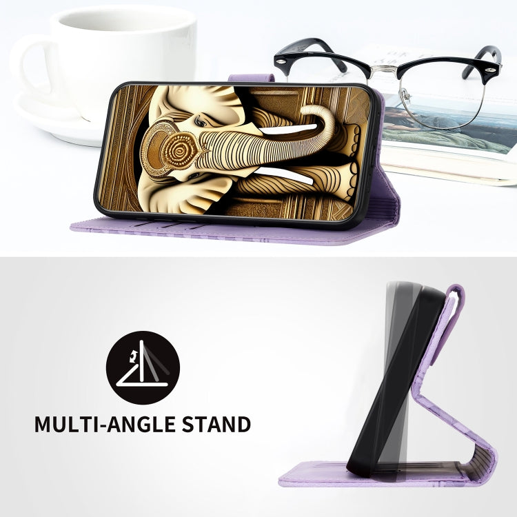 YX0060 Elephant Head Embossed Phone Leather Case with Lanyard, For iPhone 17e / 16e, For iPhone 17 Pro Max, For iPhone 17 Pro, For iPhone 17, For iPhone Air, For iPhone 16 Pro Max