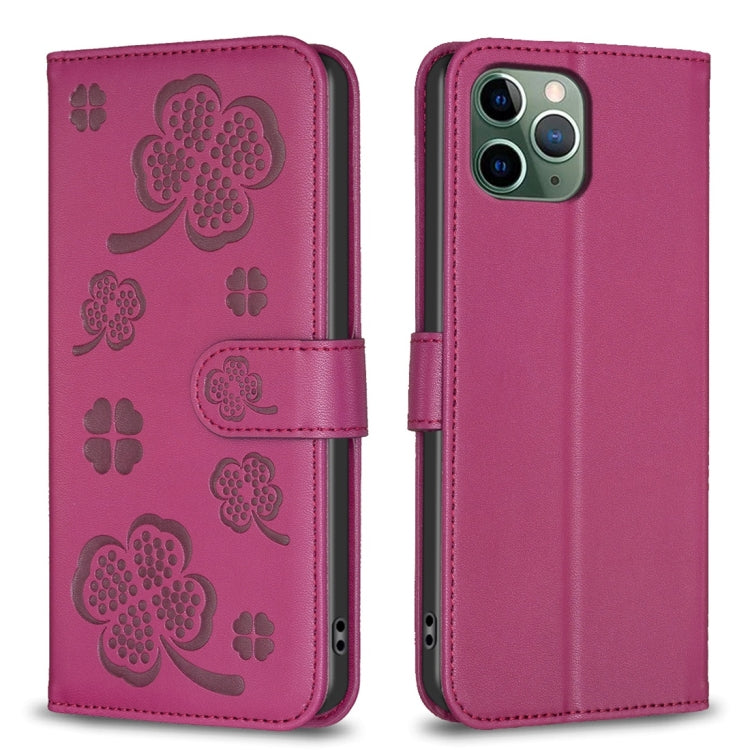 Four-leaf Embossed Leather Phone Case, For iPhone 11 Pro, For iPhone X / XS, For iPhone XR, For iPhone XS Max, For iPhone 7 Plus / 8 Plus