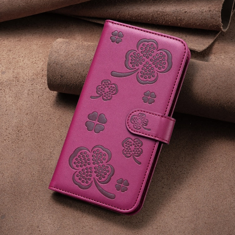 Four-leaf Embossed Leather Phone Case, For iPhone 11 Pro, For iPhone X / XS, For iPhone XR, For iPhone XS Max, For iPhone 7 Plus / 8 Plus