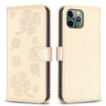 Four-leaf Embossed Leather Phone Case, For iPhone 11 Pro, For iPhone X / XS, For iPhone XR, For iPhone XS Max, For iPhone 7 Plus / 8 Plus