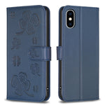 Four-leaf Embossed Leather Phone Case, For iPhone 11 Pro, For iPhone X / XS, For iPhone XR, For iPhone XS Max, For iPhone 7 Plus / 8 Plus