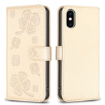 Four-leaf Embossed Leather Phone Case, For iPhone 11 Pro, For iPhone X / XS, For iPhone XR, For iPhone XS Max, For iPhone 7 Plus / 8 Plus