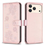 Four-leaf Embossed Leather Phone Case, For iPhone 17 Pro Max, For iPhone 17 Pro, For iPhone 17, For iPhone Air, For iPhone 16 Pro Max, For iPhone 16 Pro, For iPhone 16 Plus, For iPhone 16