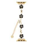 Camellia Metal Chain Bracelet Watch Band, For Apple Watch SE 2023 44mm, For Apple Watch SE 2023 40mm, For Apple Watch Ultra 2 49mm, For Apple Watch Series 9 45mm, For Apple Watch Series 9 41mm, For Apple Watch Ultra 49mm, For Apple Watch Series 8 41mm ...