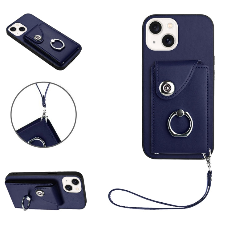 Organ Card Bag Ring Holder PU Phone Case with Lanyard, For iPhone 13 mini, For iPhone 12, For iPhone 12 Pro Max, For iPhone 12 Pro, For iPhone 12 mini, For iPhone 11 Pro Max, For iPhone 11, For iPhone 11 Pro