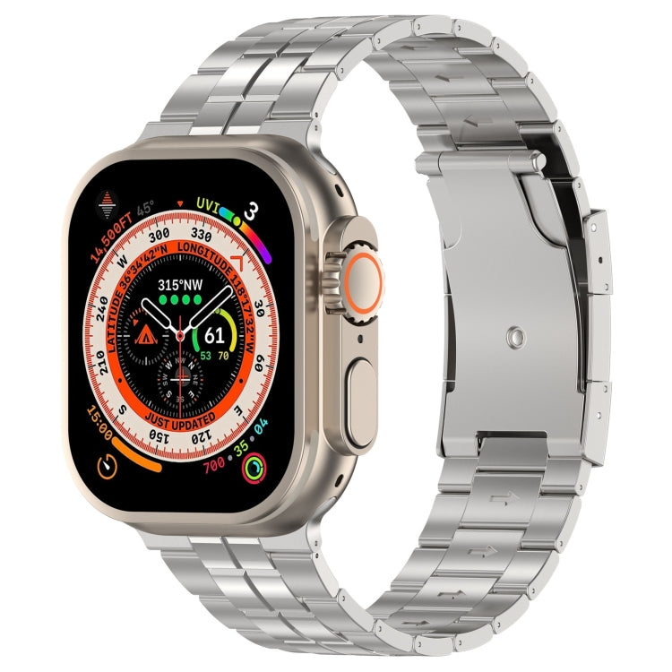 Tortoise Buckle Titanium Steel Watch Band, For Apple Watch SE 2023 44mm, For Apple Watch SE 2023 40mm, For Apple Watch Ultra 2 49mm, For Apple Watch Series 9 45mm, For Apple Watch Series 9 41mm, For Apple Watch Ultra 49mm, For Apple Watch Series 8 41mm...