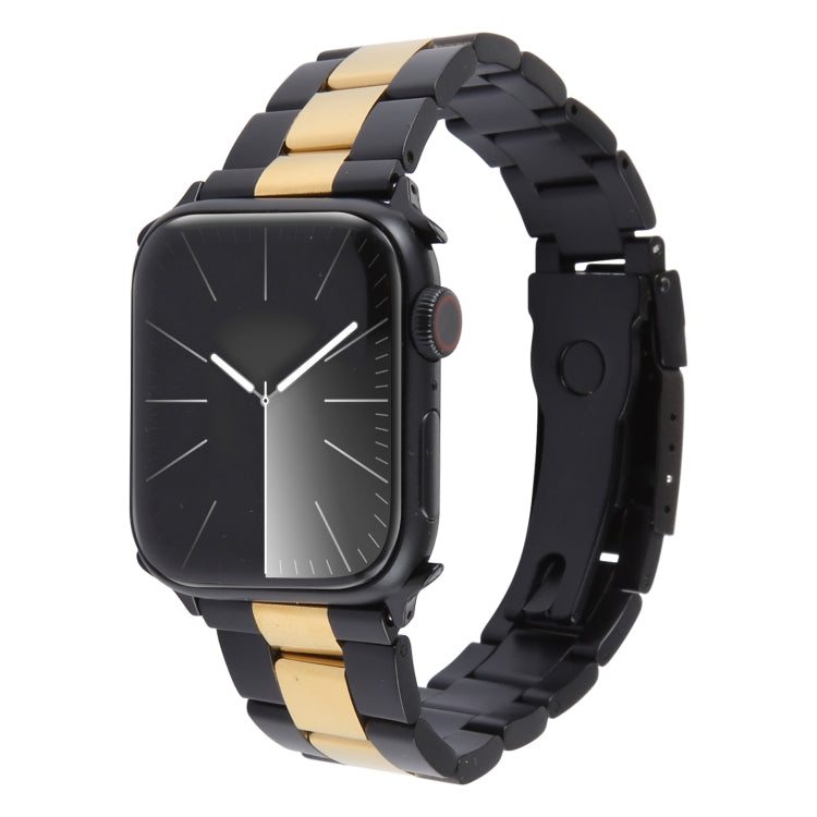 Three-Bead Stainless Steel Watch Band, For Apple Watch SE 2023 44mm, For Apple Watch SE 2023 40mm, For Apple Watch Ultra 2 49mm, For Apple Watch Series 9 45mm, For Apple Watch Series 9 41mm