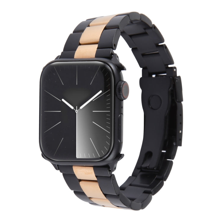 Three-Bead Stainless Steel Watch Band, For Apple Watch Ultra 49mm, For Apple Watch Series 8 41mm, For Apple Watch Series 8 45mm, For Apple Watch SE 2022 40mm, For Apple Watch SE 2022 44mm