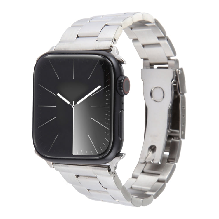 Three-Bead Stainless Steel Watch Band, For Apple Watch Series 6 44mm, For Apple Watch Series 5 44mm, For Apple Watch Series 5 40mm, For Apple Watch Series 4 44mm, For Apple Watch Series 4 40mm