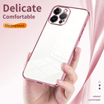Transparent Plating Fine Hole Phone Case, For iPhone 13 Pro Max, For iPhone 13 Pro, For iPhone 13, For iPhone 12, For iPhone 12 Pro Max, For iPhone 12 Pro