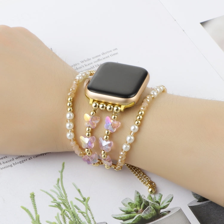 Butterfly Chain Bracelet Metal Watch Band, For Apple Watch SE 2022 44mm, For Apple Watch Series 7 41mm, For Apple Watch Series 7 45mm, For Apple Watch SE 40mm, For Apple Watch SE 44mm, For Apple Watch Series 6 40mm, For Apple Watch Series 6 44mm       ...