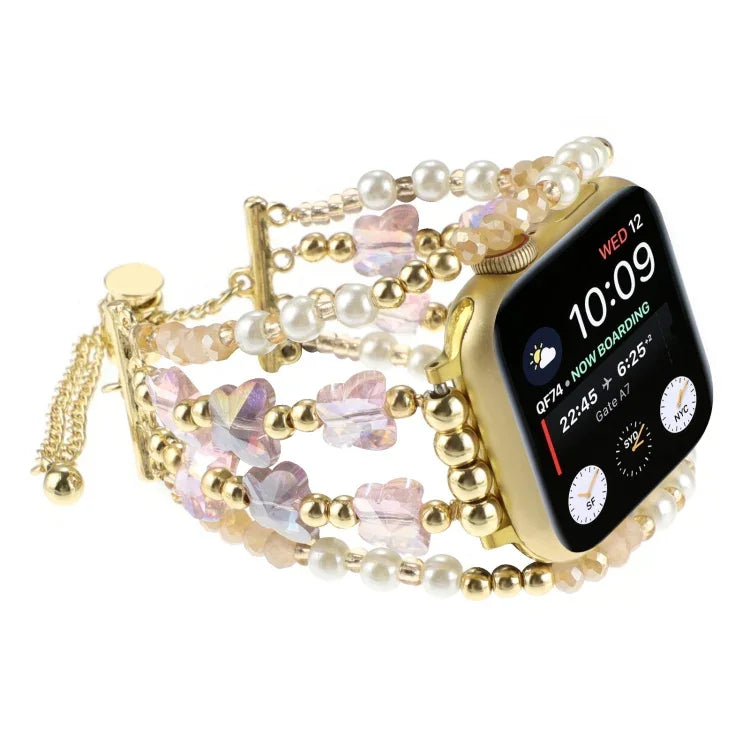 Butterfly Chain Bracelet Metal Watch Band, For Apple Watch Series 4 44mm, For Apple Watch Series 4 40mm, For Apple Watch Series 3 38mm, For Apple Watch Series 3 42mm, For Apple Watch Series 2 42mm, For Apple Watch Series 2 38mm, For Apple Watch 42mm   ...