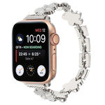 5-petaled Flower Zinc Alloy Chain Watch Band, For Apple Watch Series 4 44mm, For Apple Watch Series 4 40mm, For Apple Watch Series 3 38mm, For Apple Watch Series 3 42mm, For Apple Watch Series 2 42mm, For Apple Watch Series 2 38mm
