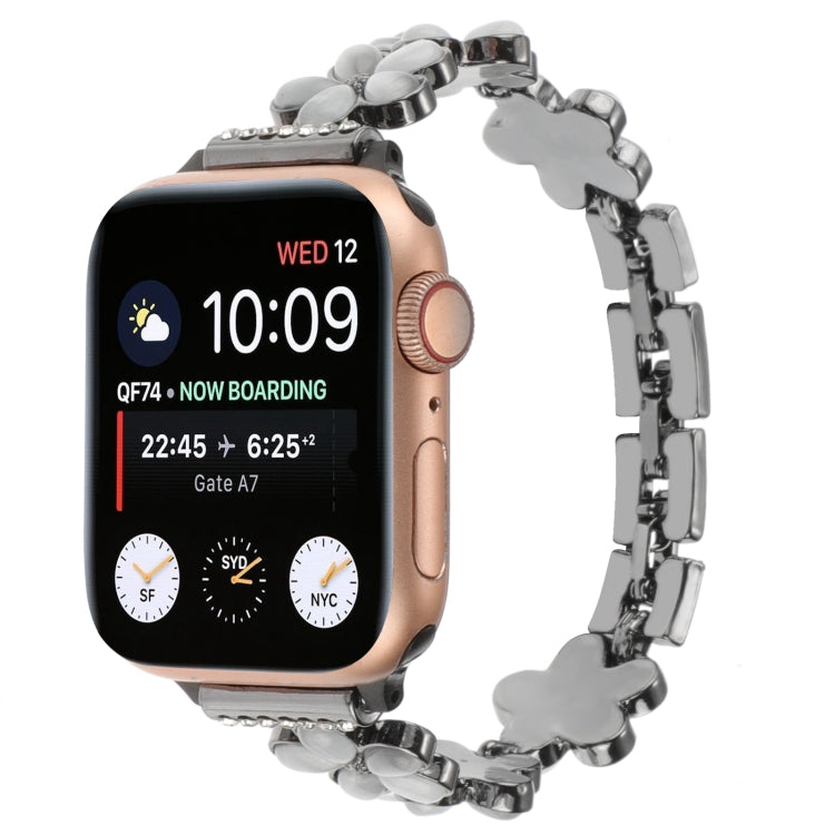 5-petaled Flower Zinc Alloy Chain Watch Band, For Apple Watch 42mm, For Apple Watch 38mm