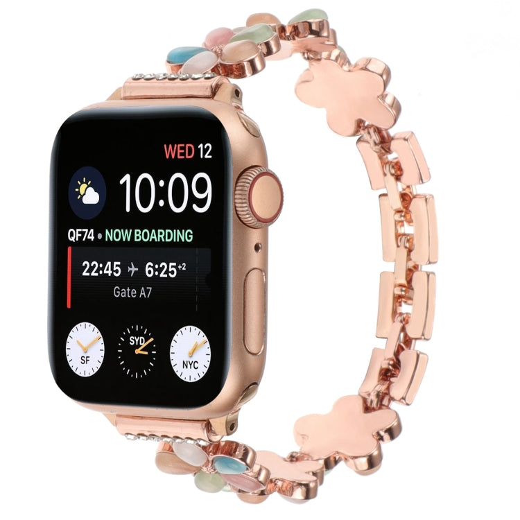 5-petaled Flower Zinc Alloy Chain Watch Band, For Apple Watch 42mm, For Apple Watch 38mm