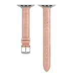Slim Crocodile Leather Watch Band, For Apple Watch SE 40mm, For Apple Watch SE 44mm, For Apple Watch Series 6 40mm, For Apple Watch Series 6 44mm, For Apple Watch Series 5 44mm, For Apple Watch Series 5 40mm