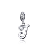 S925 Sterling Silver 26 English Letter Beads DIY Bracelet Necklace Accessories, A, B, C, D, E, F, G, H, I, J, K, L, M, N, O, P, Q, R, S, T, U, V, W, X, Y, Z