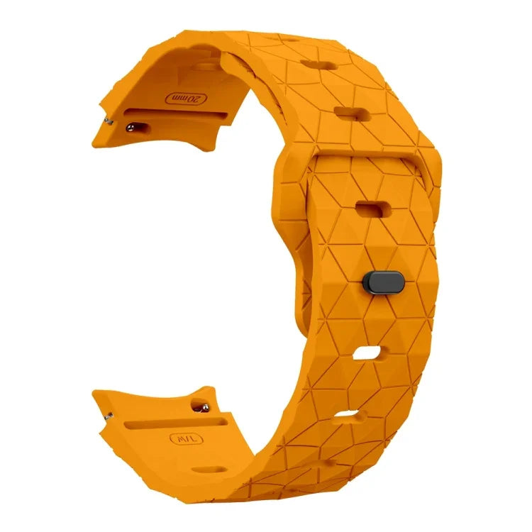 Football Pattern Reverse Buckle Silicone Watch Band, For Samsung Galaxy Watch 6 / 6 Classic