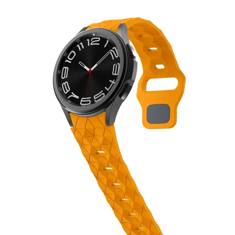 Football Pattern Reverse Buckle Silicone Watch Band, For Samsung Galaxy Watch 6 / 6 Classic