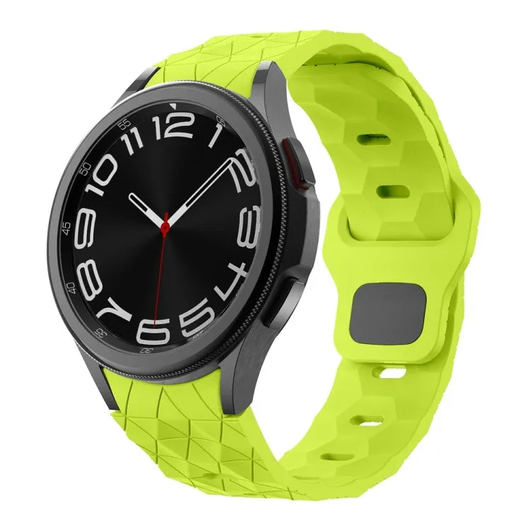 Football Pattern Reverse Buckle Silicone Watch Band, For Samsung Galaxy Watch 6 / 6 Classic