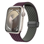 Carbon Fiber Magnetic Black Buckle Watch Band, For Apple Watch 42mm, For Apple Watch 38mm