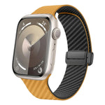 Carbon Fiber Magnetic Black Buckle Watch Band, For Apple Watch 42mm, For Apple Watch 38mm