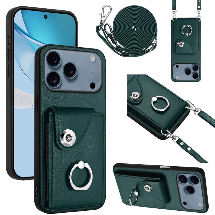 Organ Card Bag Ring Holder Phone Case with Long Lanyard, For iPhone 18 Pro / 17 Pro, For iPhone 18 Pro Max / 17 Pro Max, For iPhone 17e / 16e, For iPhone 17, For iPhone Air, For iPhone 16 Pro Max, For iPhone 16 Pro, For iPhone 16 Plus