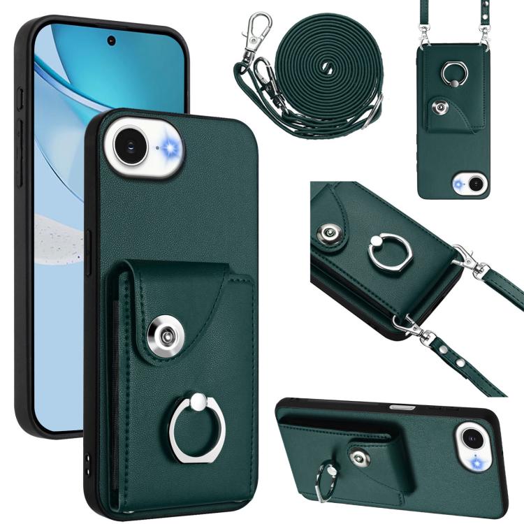 Organ Card Bag Ring Holder Phone Case with Long Lanyard, For iPhone 17e / 16e, For iPhone 17 Pro Max, For iPhone 17 Pro, For iPhone 17, For iPhone Air, For iPhone 16 Pro Max, For iPhone 16 Pro, For iPhone 16 Plus