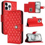 Rhombic Texture Flip Leather Phone Case with Lanyard, For iPhone 17 Pro Max, For iPhone 17 Pro, For iPhone 17, For iPhone Air, For iPhone SE 2024, For iPhone 16 Pro Max, For iPhone 16 Pro, For iPhone 16 Plus