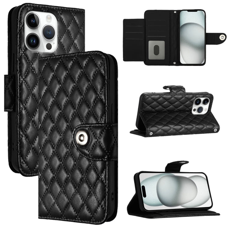 Rhombic Texture Flip Leather Phone Case with Lanyard, For iPhone 17 Pro Max, For iPhone 17 Pro, For iPhone 17, For iPhone Air, For iPhone SE 2024, For iPhone 16 Pro Max, For iPhone 16 Pro, For iPhone 16 Plus