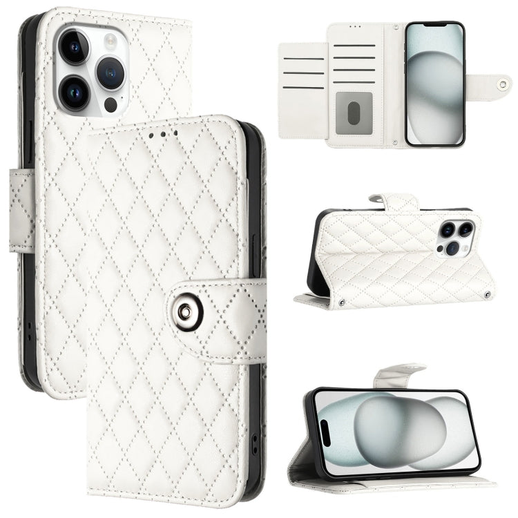 Rhombic Texture Flip Leather Phone Case with Lanyard, For iPhone 17 Pro Max, For iPhone 17 Pro, For iPhone 17, For iPhone Air, For iPhone SE 2024, For iPhone 16 Pro Max, For iPhone 16 Pro, For iPhone 16 Plus
