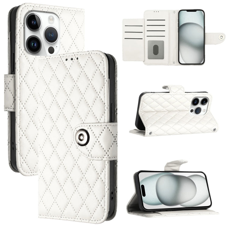 Rhombic Texture Flip Leather Phone Case with Lanyard, For iPhone 17 Pro Max, For iPhone 17 Pro, For iPhone 17, For iPhone Air, For iPhone SE 2024, For iPhone 16 Pro Max, For iPhone 16 Pro, For iPhone 16 Plus