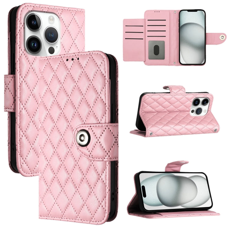 Rhombic Texture Flip Leather Phone Case with Lanyard, For iPhone 17 Pro Max, For iPhone 17 Pro, For iPhone 17, For iPhone Air, For iPhone SE 2024, For iPhone 16 Pro Max, For iPhone 16 Pro, For iPhone 16 Plus