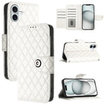 Rhombic Texture Flip Leather Phone Case with Lanyard, For iPhone 17 Pro Max, For iPhone 17 Pro, For iPhone 17, For iPhone Air, For iPhone SE 2024, For iPhone 16 Pro Max, For iPhone 16 Pro, For iPhone 16 Plus