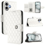 Rhombic Texture Flip Leather Phone Case with Lanyard, For iPhone 17 Pro Max, For iPhone 17 Pro, For iPhone 17, For iPhone Air, For iPhone SE 2024, For iPhone 16 Pro Max, For iPhone 16 Pro, For iPhone 16 Plus