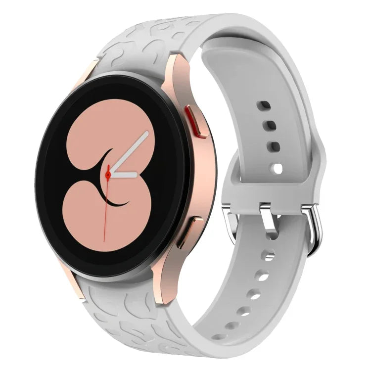 Leopard Print Embossed Silicone Watch Band, For Samsung Galaxy Watch 6