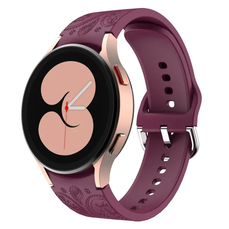 Ethnic Style Flowers Embossed Silicone Watch Band, For Samsung Galaxy Watch 6