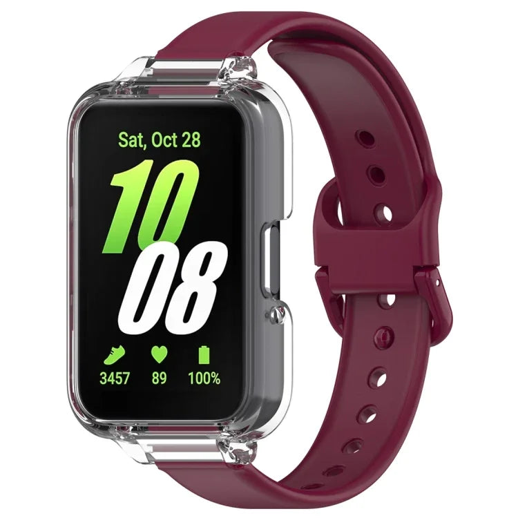 Half Coverage PC Watch Case + Silicone Watch Band Set, For Samsung Galaxy Fit 3