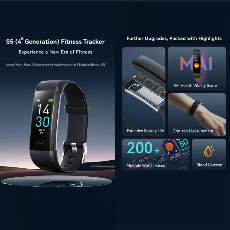 S5-4 Smart Bracelet IP68 Waterproof Heart Rate Sport Fitness Tracker Smart Watch