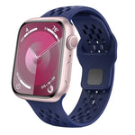 Oval Holes Fluororubber Watch Band, For Apple Watch Series 6 44mm, For Apple Watch Series 5 44mm, For Apple Watch Series 4 44mm, For Apple Watch Series 3 42mm, For Apple Watch Series 2 42mm, For Apple Watch 42mm