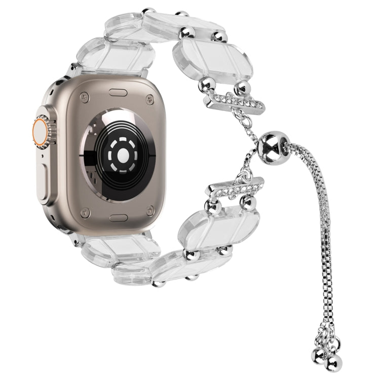 Resin Retractable Chain Watch Band, For Apple Watch Ultra 2 49mm, For Apple Watch Series 9 45mm