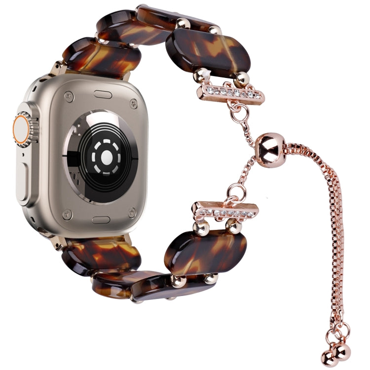 Resin Retractable Chain Watch Band, For Apple Watch Series 9 41mm, For Apple Watch Ultra 49mm
