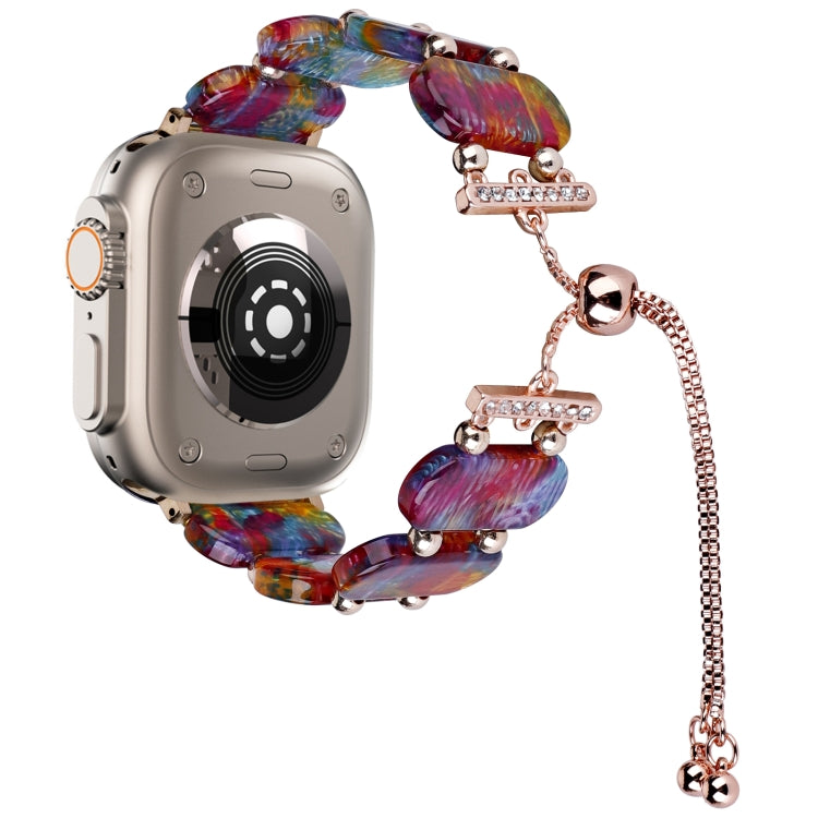 Resin Retractable Chain Watch Band, For Apple Watch Series 9 41mm, For Apple Watch Ultra 49mm