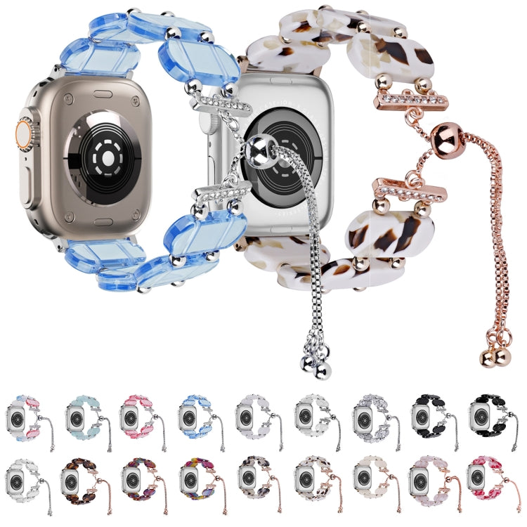 Resin Retractable Chain Watch Band, For Apple Watch Series 9 41mm, For Apple Watch Ultra 49mm